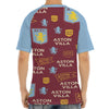 Aston Villa Men's Raglan Sleeve T-shirt With Button Closure