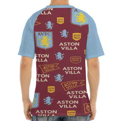 Aston Villa Men's Raglan Sleeve T-shirt With Button Closure