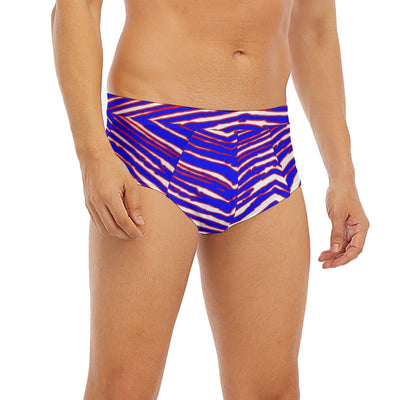 White Smoke Buffalo Football Men's Triangle Low-rise Underwear – Red Blue White Zebra Game Day Style
