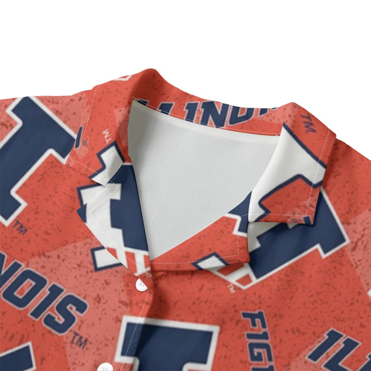 Illinois Urbana - Fighting Illini Women's Hawaii Shirt | 120GSM White varsity sports apparel