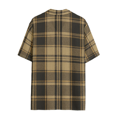 central florida knights tartan plaid black gold women's hawaii shirt | rayon women tartan plaid game day shirt