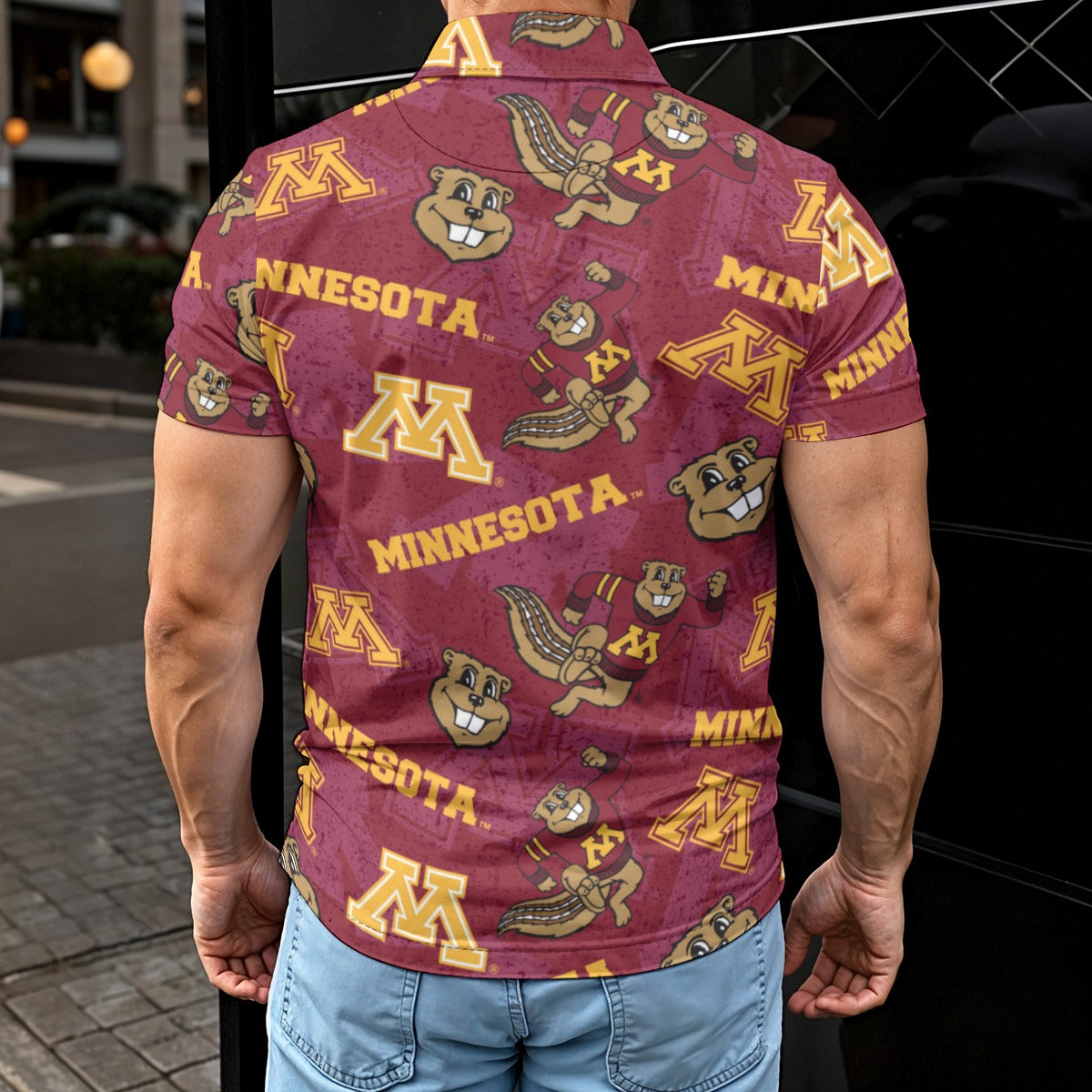 Minnesota Golden Gophers Men's Polo Shirt White varsity sports apparel