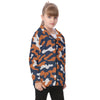 White Smoke Chicago Football Kids Zip Up Camo Hoodie – Navy Orange Youth Game Day Jacket
