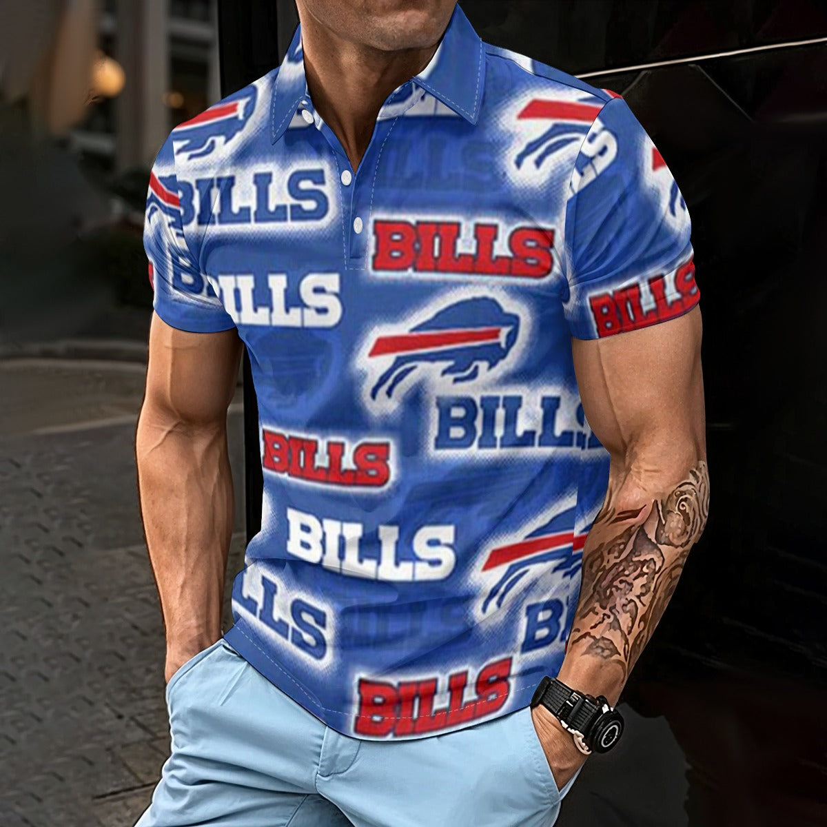 Buffalo Bills Men's Polo Shirt – fan gear, lightweight game day shirt, image 1103