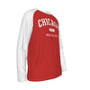 White Smoke Chicago Men in Red Shirt – Red and White Long Sleeve Raglan Game Day Tee