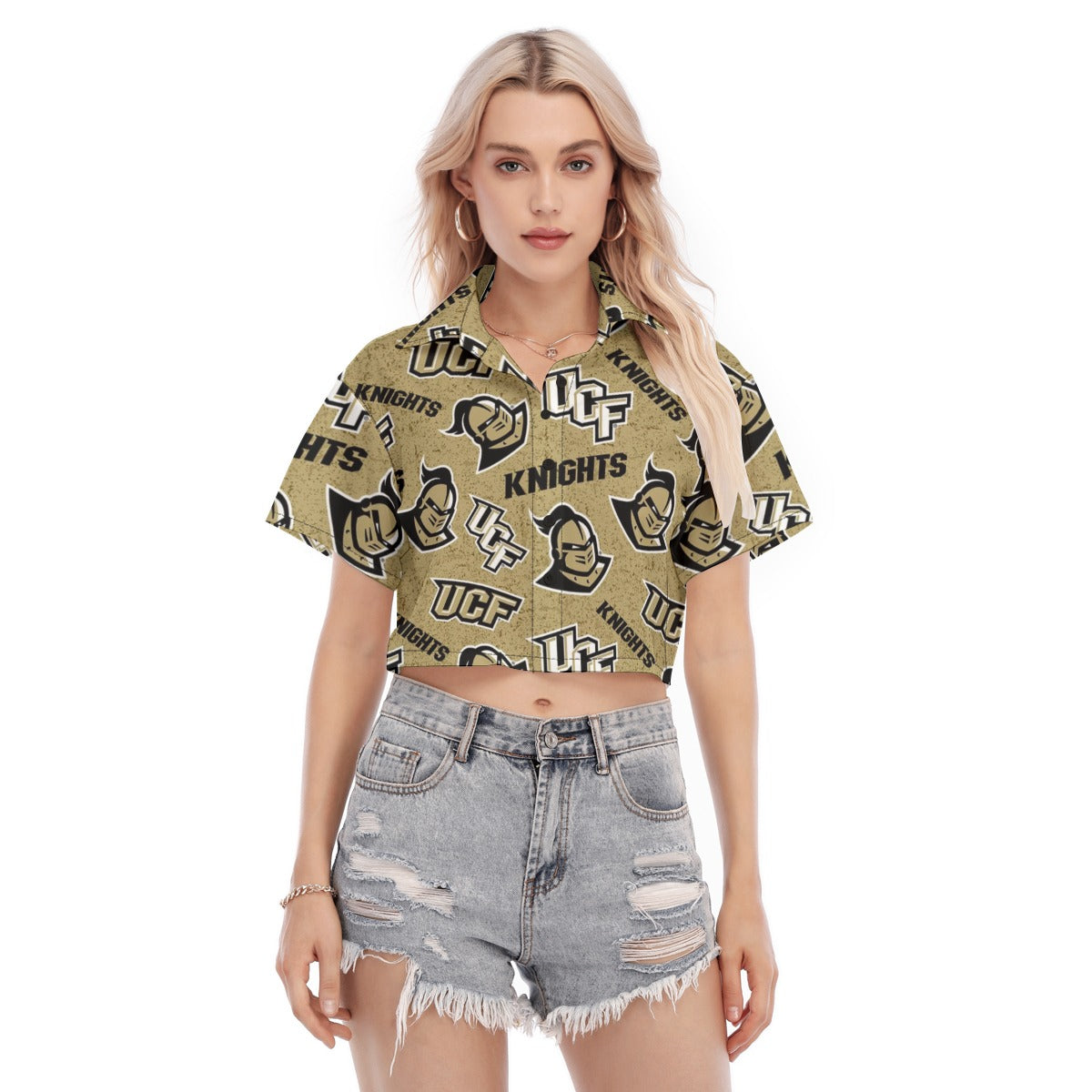 Central Florida - Knights Women's Cropped Shirt White varsity game day apparel