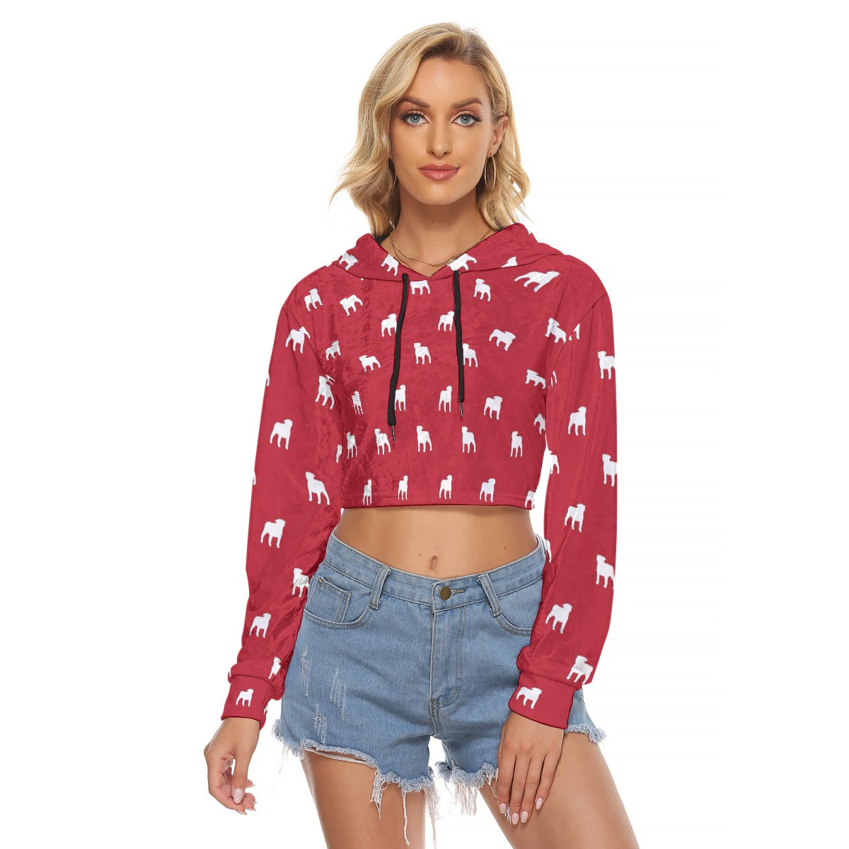 Georgia  Women's Crop Top Hoodie|Velvet Game Day Cropped Sweatshirt – breathable comfort wear, football shirt, image 1.0