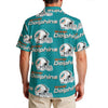 miami-dolphins-mens-hawaiian-shirt-150gsm aqua orange football outfit detail