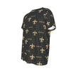 new-orleans-saints-short-sleeve-t-shirt black gold football back view streetwear style