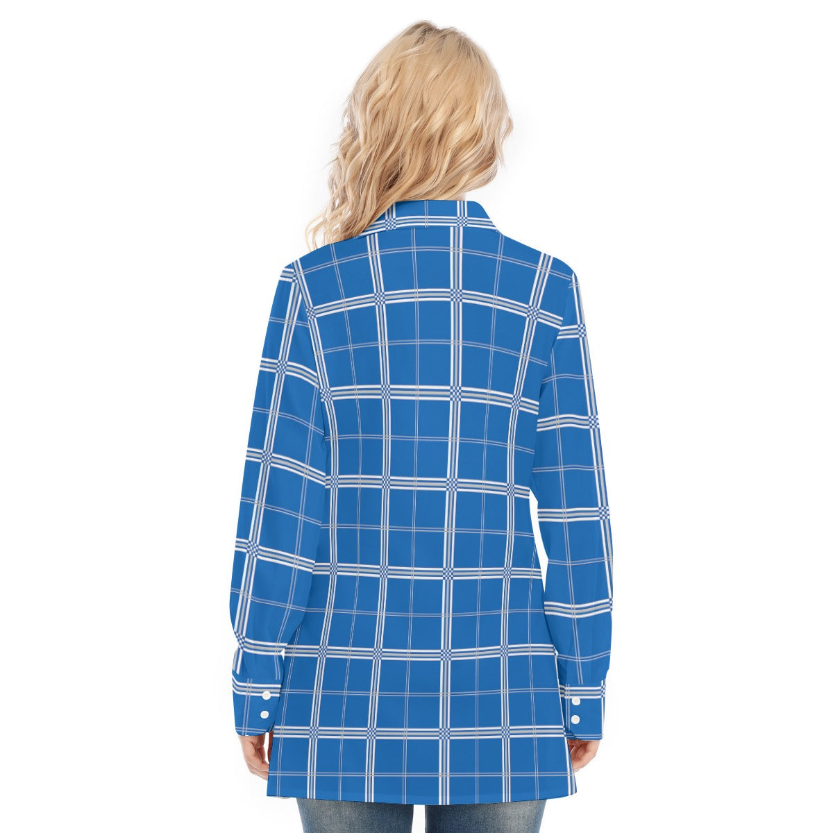 kentucky wildcats tartan plaid oversized button up women shirt women's long shirt |115gsm cotton poplin women tartan plaid game day fashion