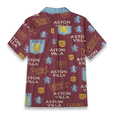 Aston Villa Men's Casual Hawaiian Short Sleeve Shirt | 125GSM Cotton