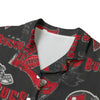 tampa-bay-buccaneers-womens-hawaii-shirt-rayon red pewter football outfit fabric close-up
