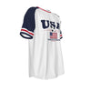 White Smoke USA Soccer Fan T-Shirt – Vintage USA Football Shirt Retro Stars and Stripes Soccer Tee | Classic American Soccer Fan Shirt