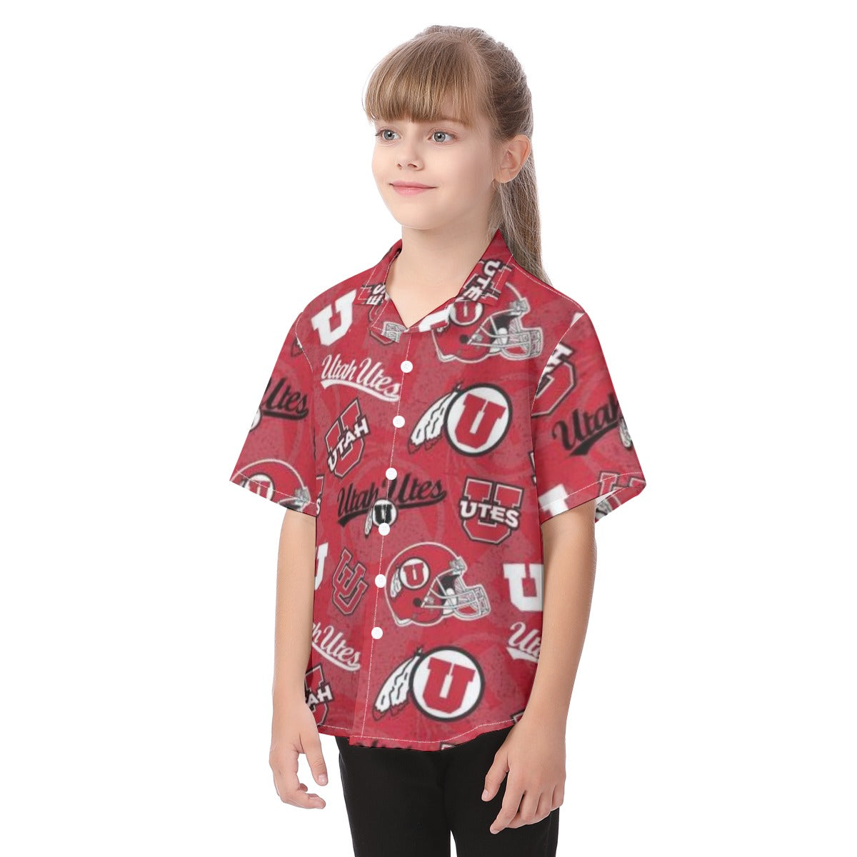 Utah Utes Kid's Hawaiian Vacation Shirt varsity sportswear product image 3.0