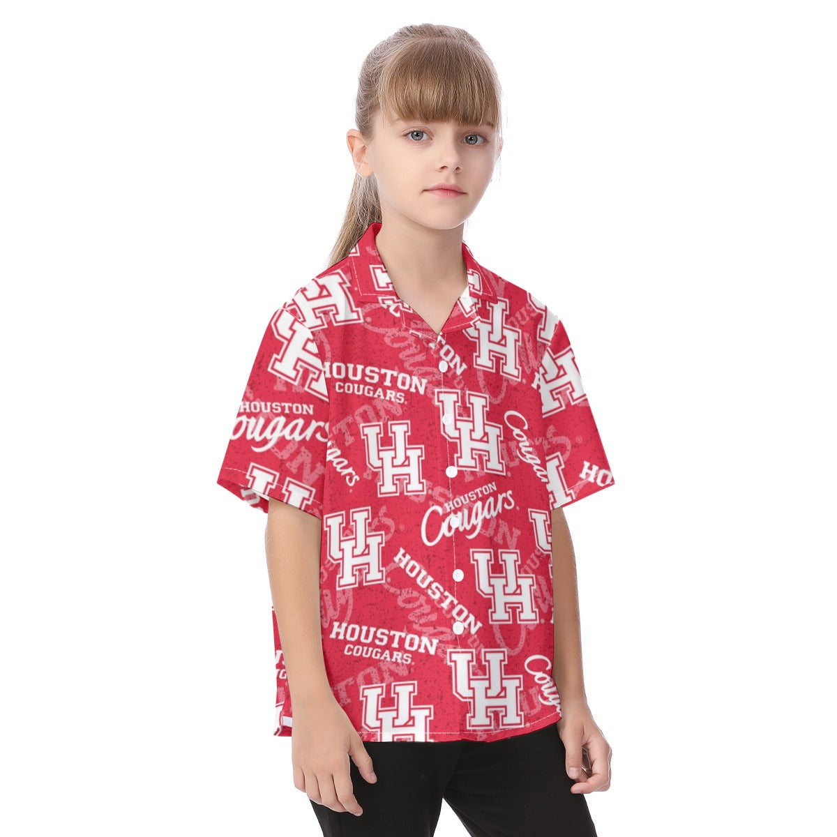 Houston Cougars Kid's Hawaiian Vacation Shirt streetwear fashion product image 2