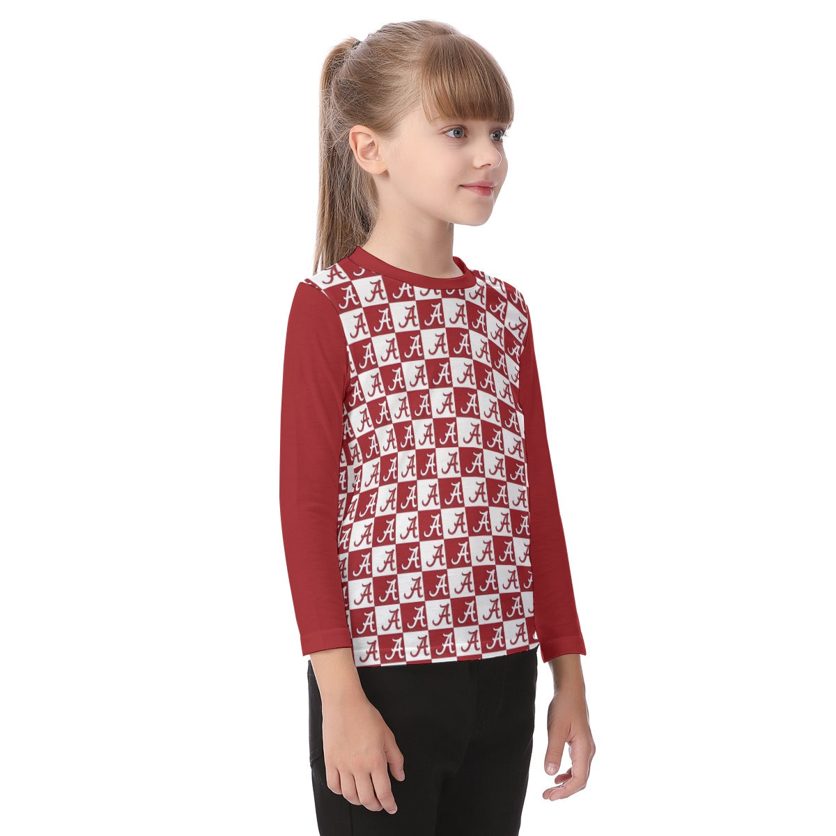 Alabama - Crimson Tide Kid's O-neck Long Sleeve T-shirt White varsity sports apparel