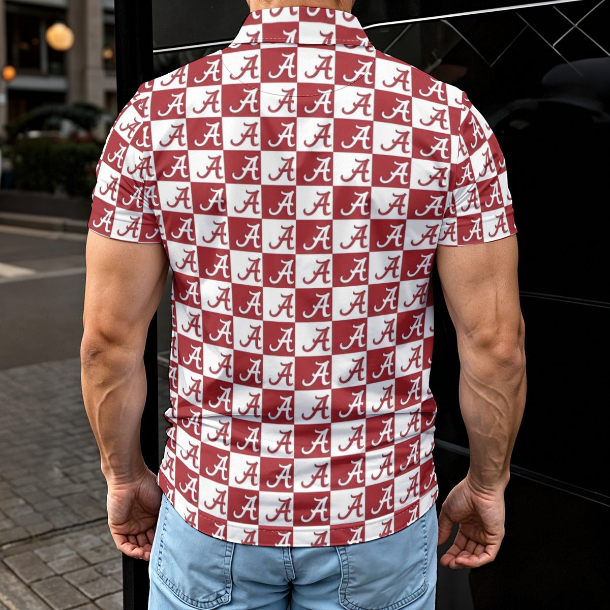 Alabama Crimson Tide Men's Polo Shirt White varsity sports apparel