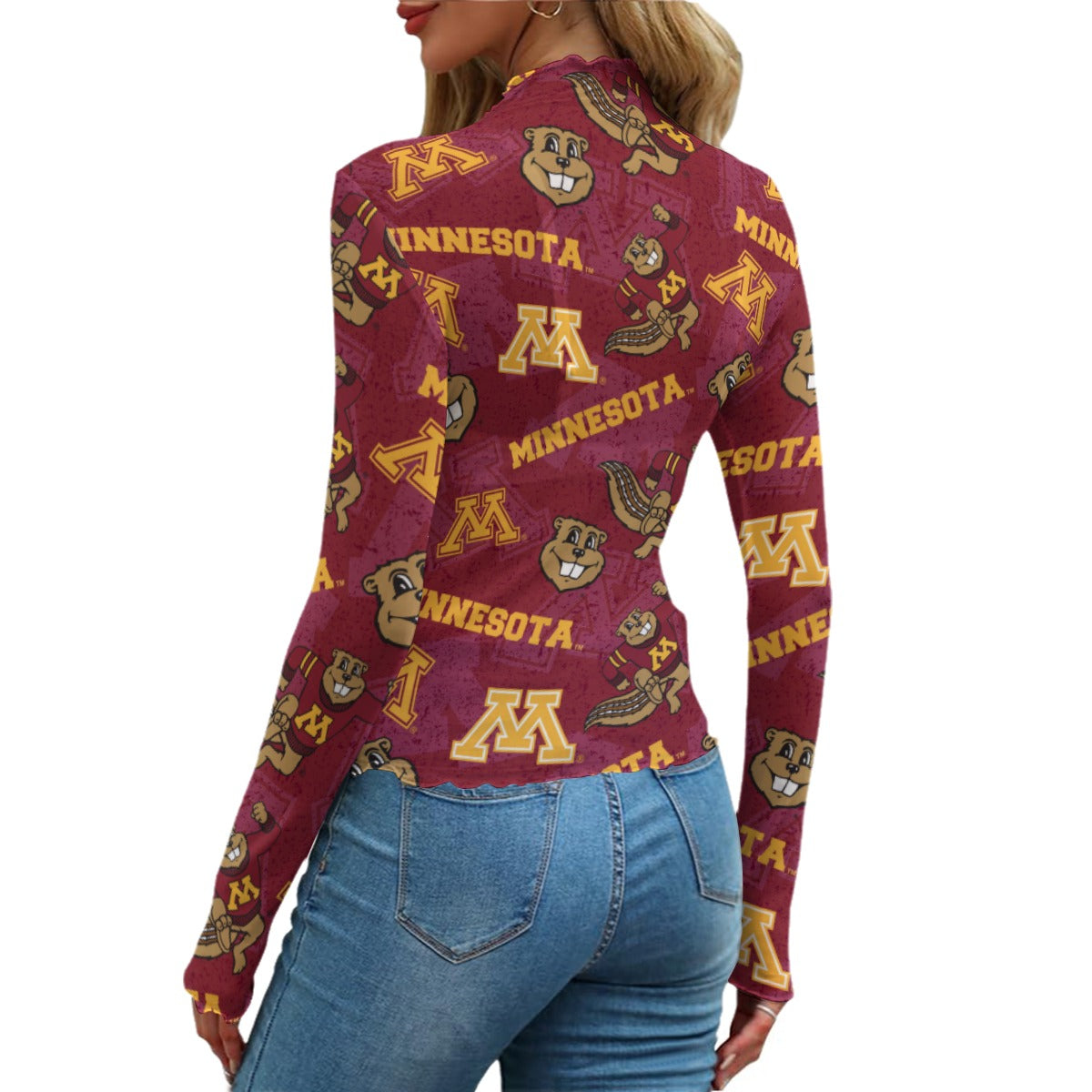 Minnesota Golden Gophers Women's Mesh T-shirt White varsity sports apparel