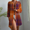 auburn tigers tartan plaid orange navy women's long sleeve shirt dress women tartan plaid game day shirt