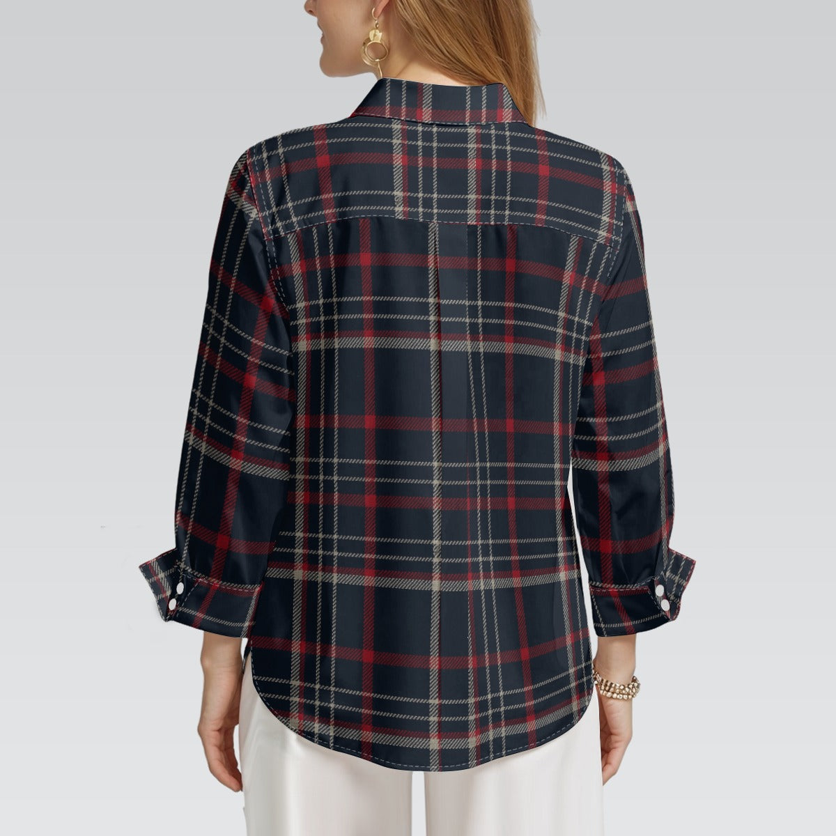 women huskies plaid football fashion top