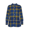 West Virginia Mountaineers Tartan Plaid Blue Gold Women's Elastic-Back Shirt