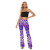 Buffalo Zebra Football Women’s Skinny Flare Pants – Retro Game Day Streetwear – football shirt, game day outfit, image 1.0