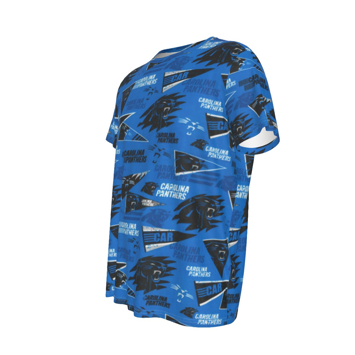 carolina-panthers-short-sleeve-t-shirt black blue football back view game day look