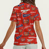 Arsenal Football Club Women's Zip Polo Shirt With Short Sleeve