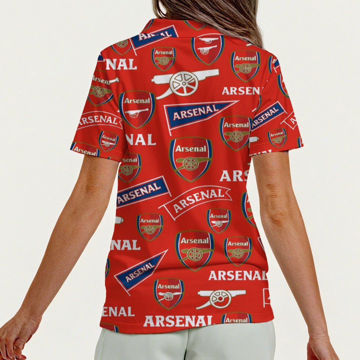 Arsenal Football Club Women's Zip Polo Shirt With Short Sleeve
