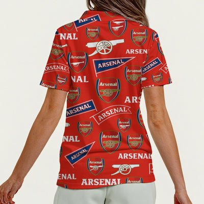 Arsenal Football Club Women's Zip Polo Shirt With Short Sleeve