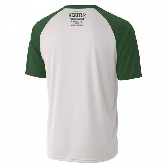 Seattle Athletic Dept Pacific Division White and Green T-Shirt – Emerald City Varsity Streetwear Tee