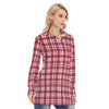 Alabama Crimson Tide Tartan Plaid Crimson White Women's Long Shirt