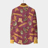 Minnesota Golden Gophers Stand Collar Shirt With Long Sleeve|110GSM Imitation Flax White varsity sports apparel