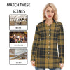 colorado buffaloes tartan plaid black gold women's long shirt women tartan plaid game day shirt