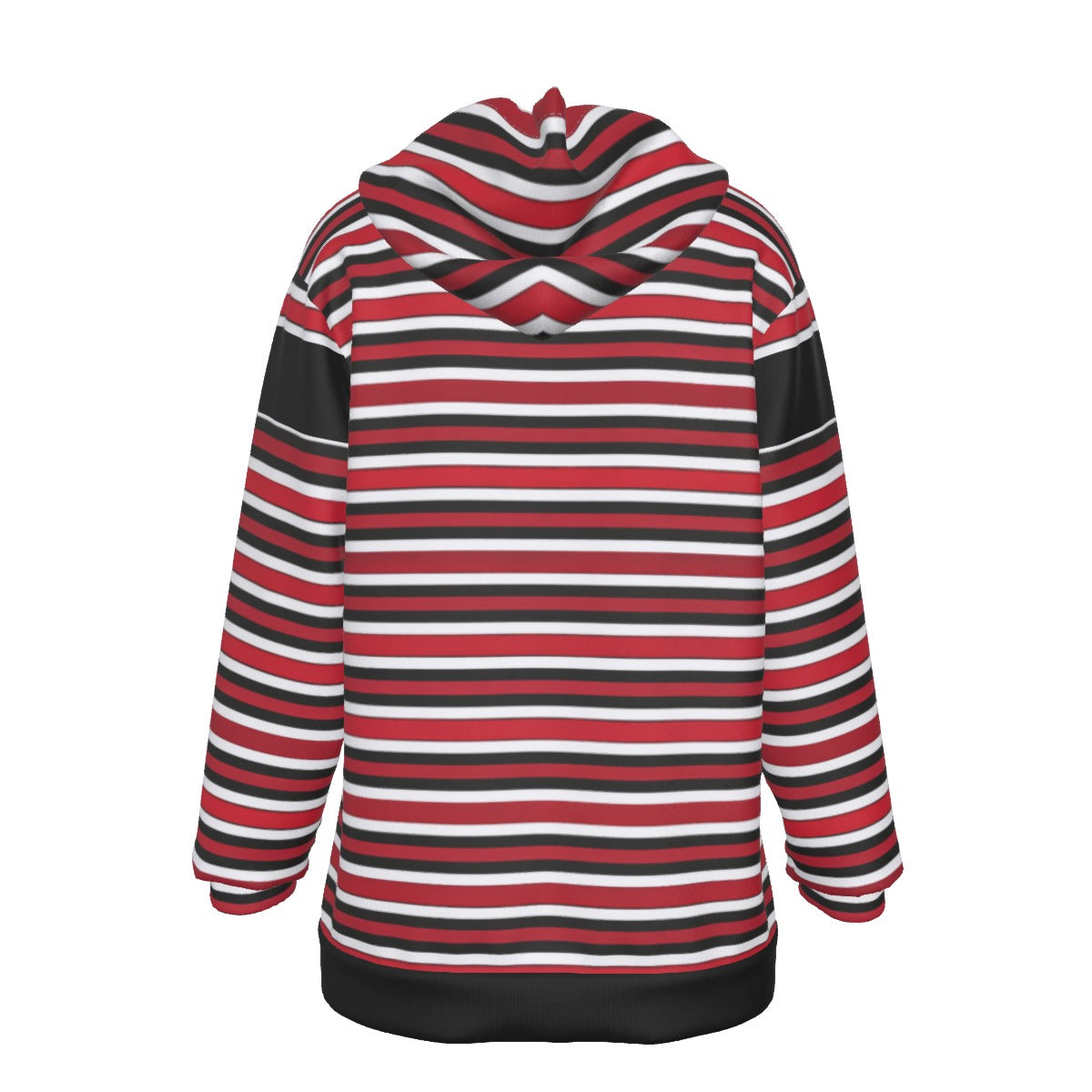 Georgia varsity Striped Women's Pullover Hoodie Red and Black College Football Sweatshirt