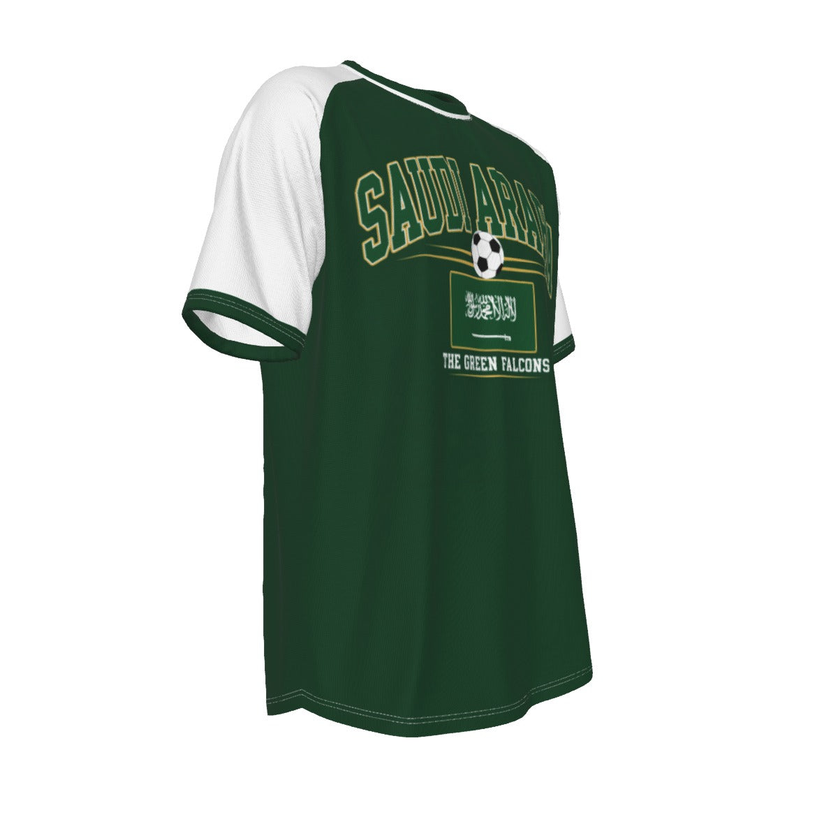 Saudi Arabia Soccer T-Shirt Green White – Saudi Arabia Football Shirt The Green Falcons Fan Tee streetwear fashion product image 5
