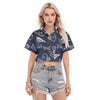 Tennessee Titans Women's Cropped Shirt navy light blue football back view game day look