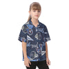 tennessee-titans-kids-hawaiian-vacation-shirt navy light blue football fabric breathable detail