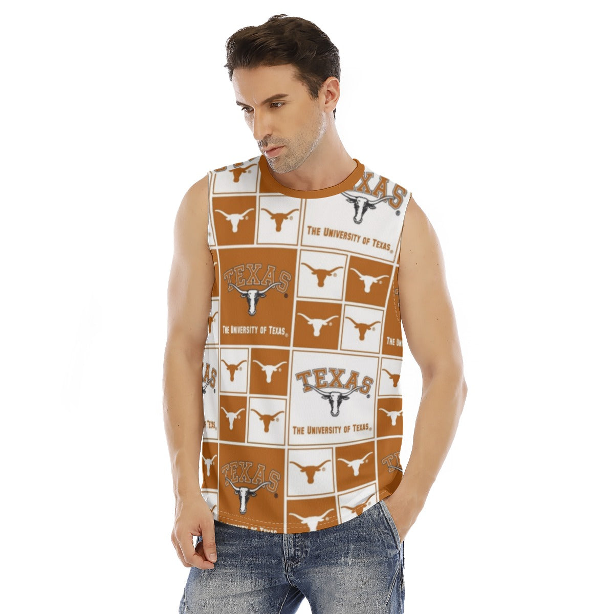 Texas at Austin - Longhorns Men's O-neck Tank Top|210GSM – casual fan outfit, lightweight game day shirt, image 1.0