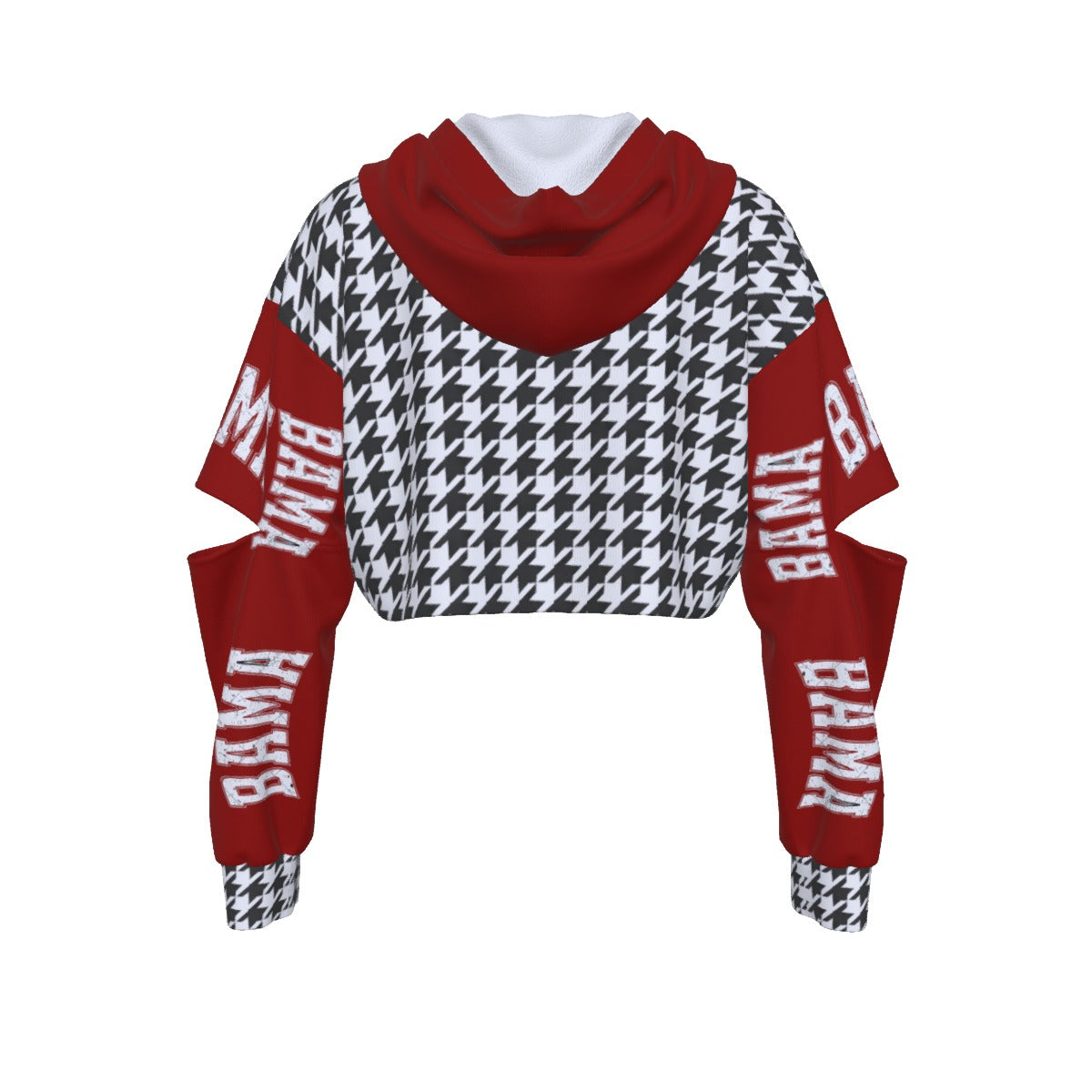 White Smoke Alabama Football Women's Heavy Fleece Hoodie With Hollow Out Sleeve