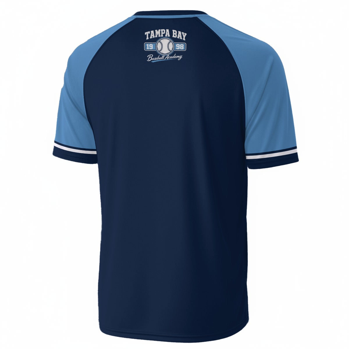 Tampa Bay Navy Baseball Jersey – Vintage Game Day Streetwear Shirt with Sky Blue Details