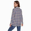florida gators tartan plaid blue orange  women tartan plaid game day shirt