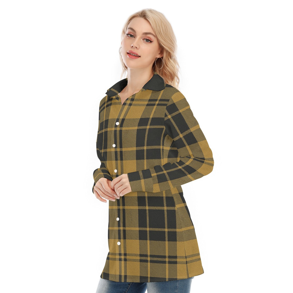 colorado buffaloes tartan plaid black gold  women tartan plaid game day shirt
