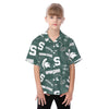 Michigan State Spartans Kid's Hawaiian Vacation Shirt - Big Ten football apparel varsity sportswear product image 1.0