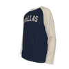 Dark Slate Gray Dallas Long Sleeve Raglan Shirt – Vintage Baseball Varsity Athletic Style Tee