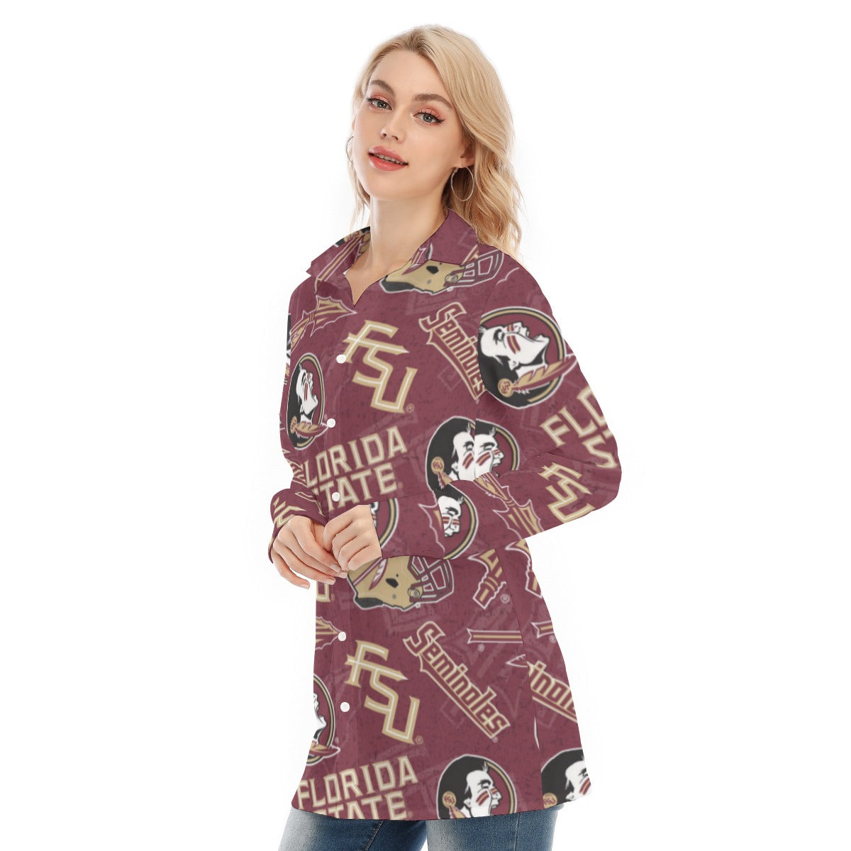 Florida State Seminoles Women's Long Shirt - ACC football apparel varsity sportswear product image 3.0