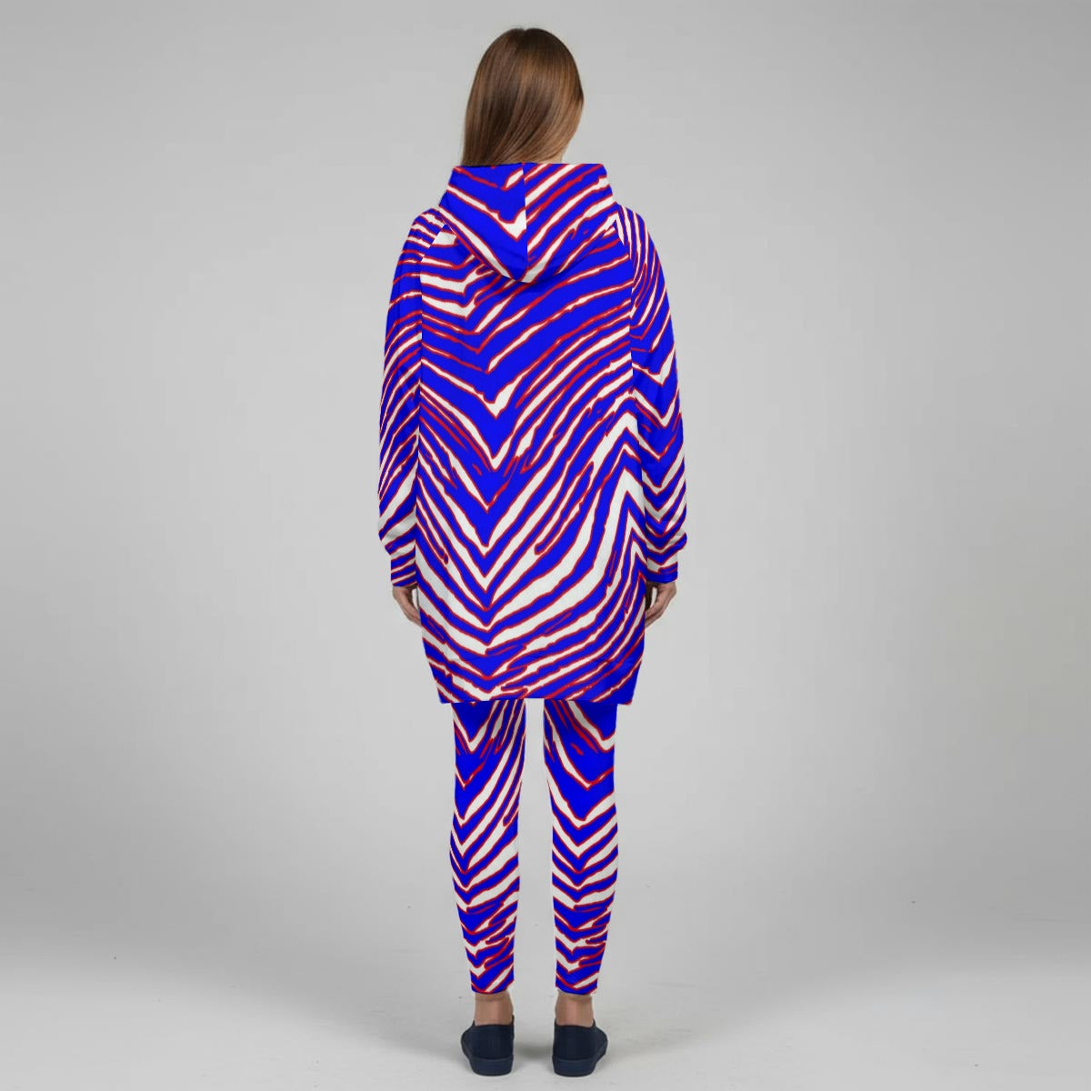 Buffalo Zebra Football Women’s Stretch Hoodie Set – Zebra Game Day Streetwear Style