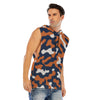 White Smoke Chicago Football Sleeveless Hoodie for Men – Navy Orange Camo Game Day Tank Hoodie