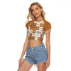 Texas at Austin - Longhorns Women's Raglan Cropped T-shirt White varsity sports apparel