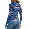 los-angeles-chargers-womens-mesh-t-shirt powder blue yellow football fabric breathable detail